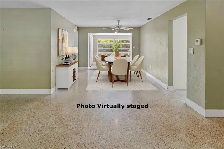 Expansive open-concept dining area