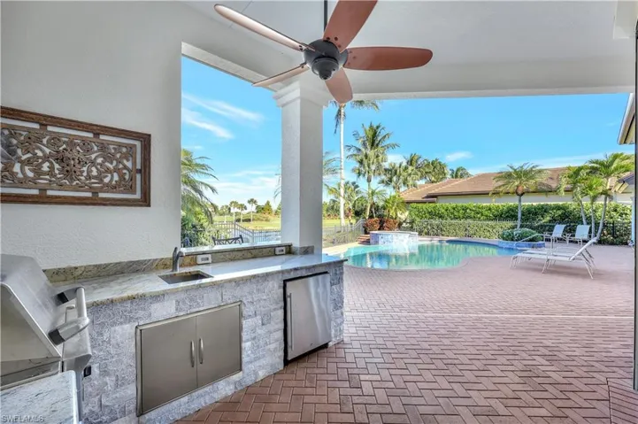 View of patio / terrace featuring a ceiling fan and area for grilling