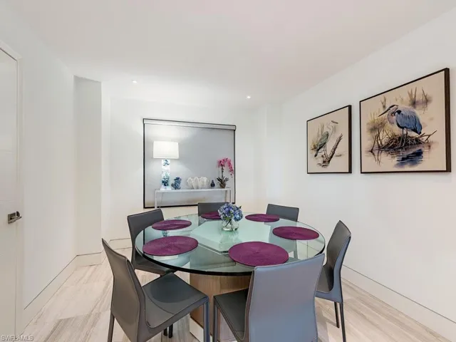 Dining area with baseboards