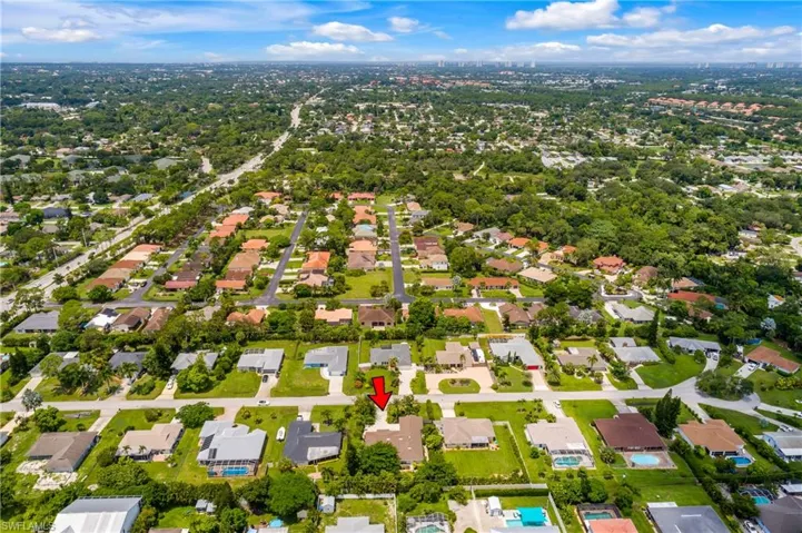 Birds eye view of property