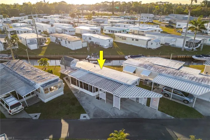 Aerial view with a residential view