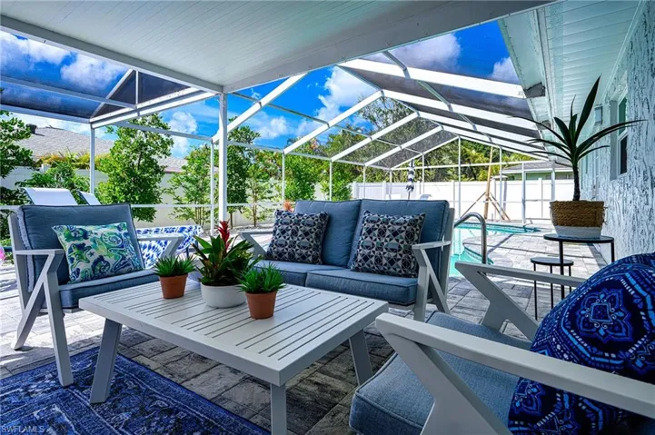 Living room outside with covered area!