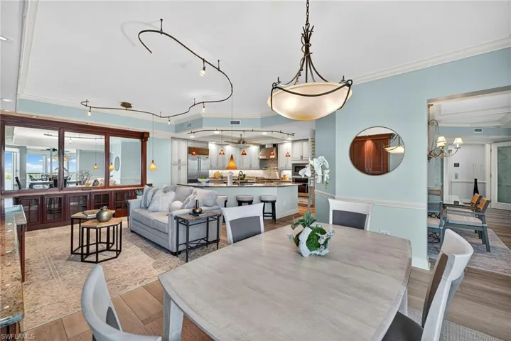 Contemporary Lighting and Crown Molding