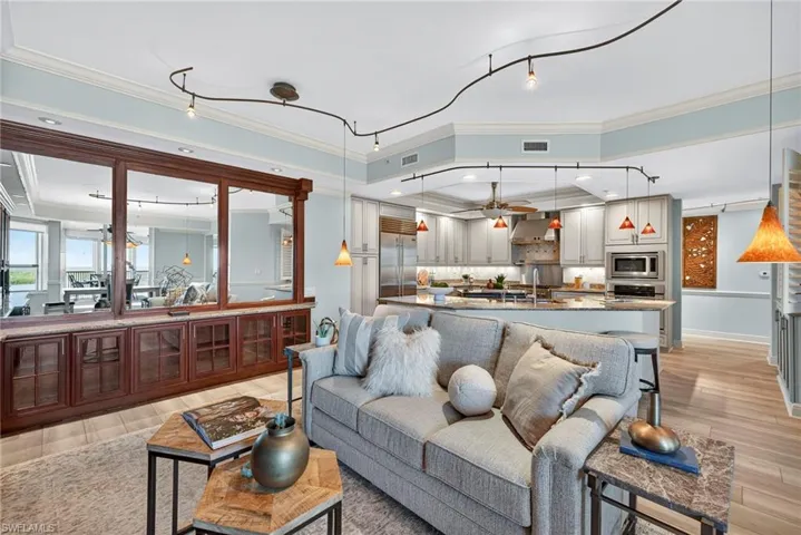 Family Room with Detailed Built-in Cabinetry