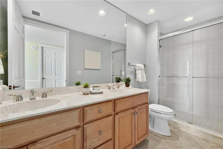 Guest Bathroom with Double Vanity & Walk-in Shower