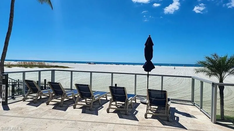 View of patio featuring a water view