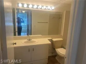 Bathroom featuring vanity and toilet