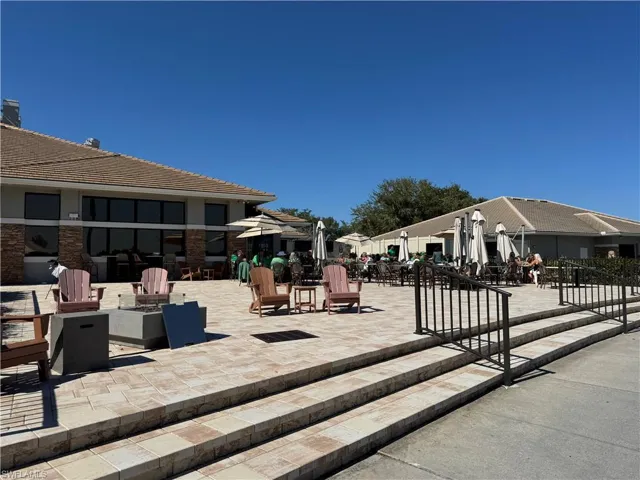 Duffy's outside patio overlooking driving range