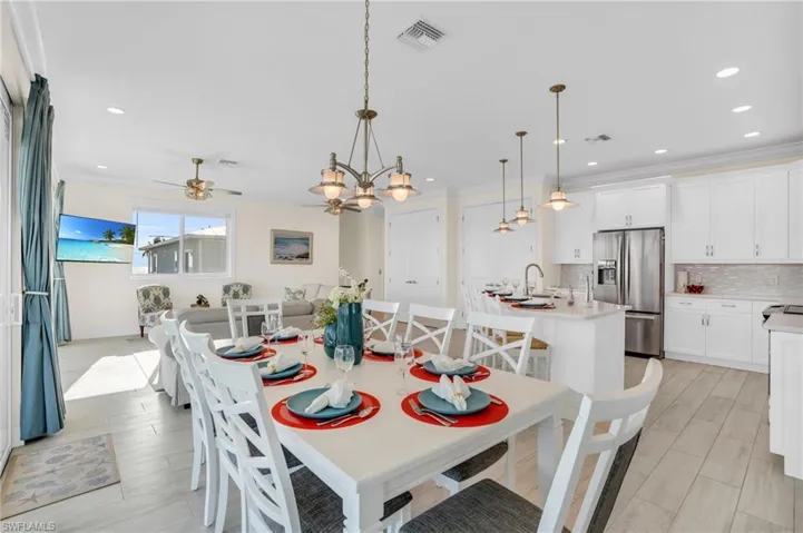 Open concept living, kitchen and dining