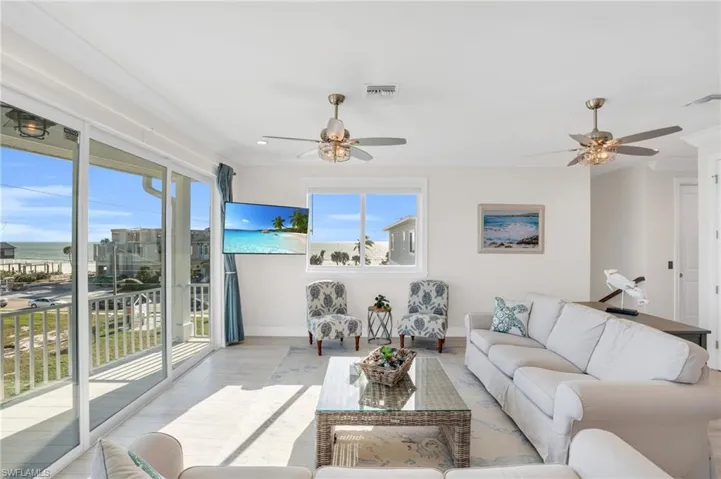 Living room with Gulf views