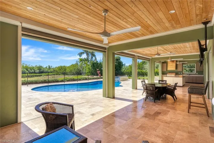Covered poolside Lanai