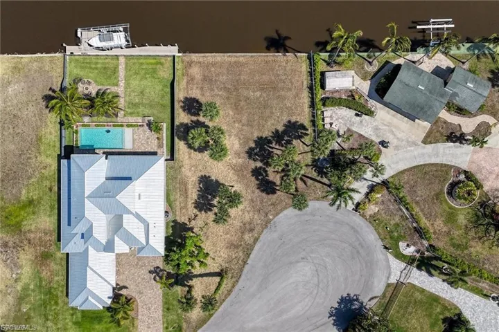 Aerial view of a pool area