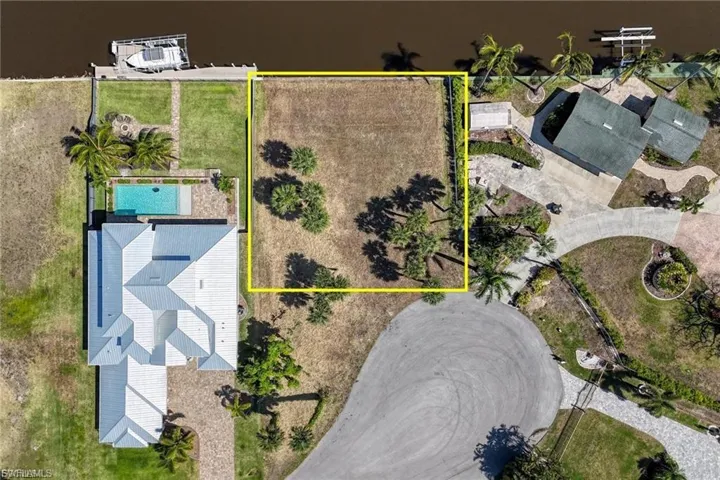 Aerial view of property's location featuring property boundaries highlighted