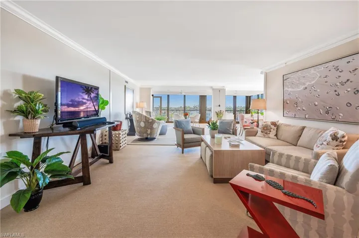 The living room offers a place for entertaining or enjoying a book!