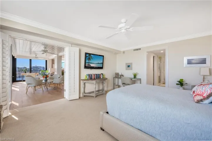 The French doors with shutters offer privacy and a place to call your own!