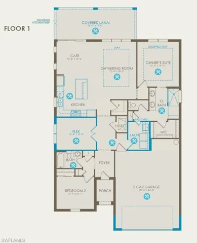 Floor plan with options selected