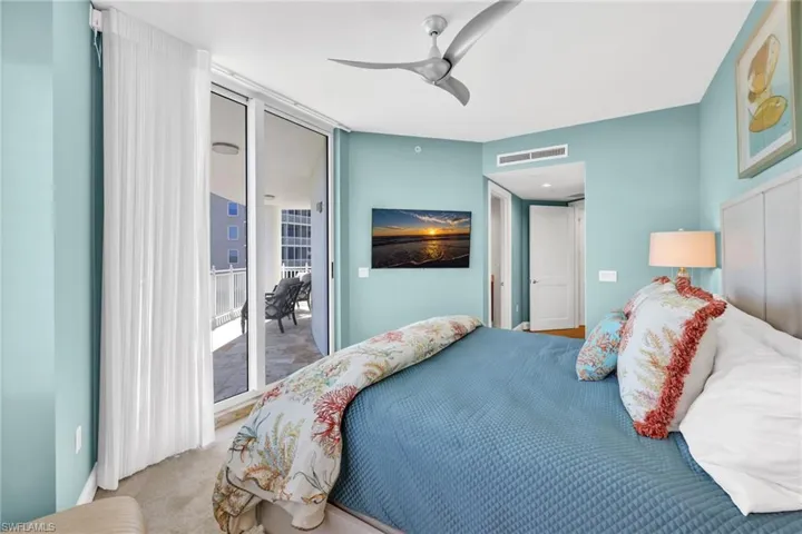 Guest Bed has sliders to balcony