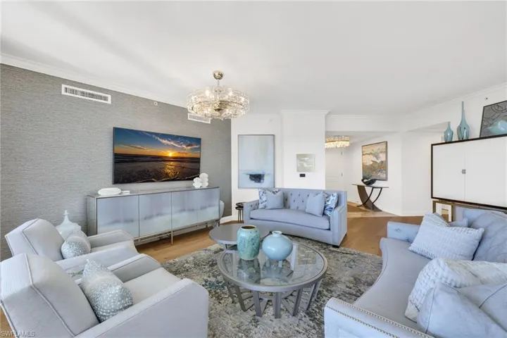 Living room is designed for comfort and flair