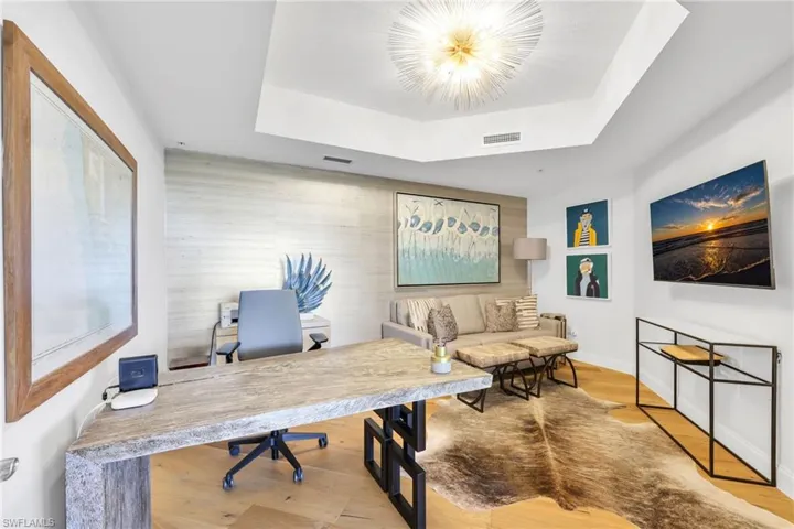 Home office may also be used as a den for privacy or relaxation