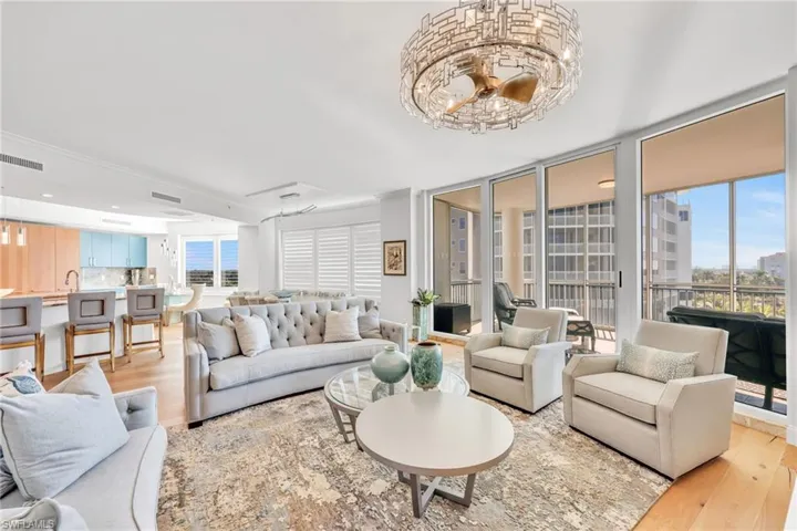 Living room opens to dining area and kitchen