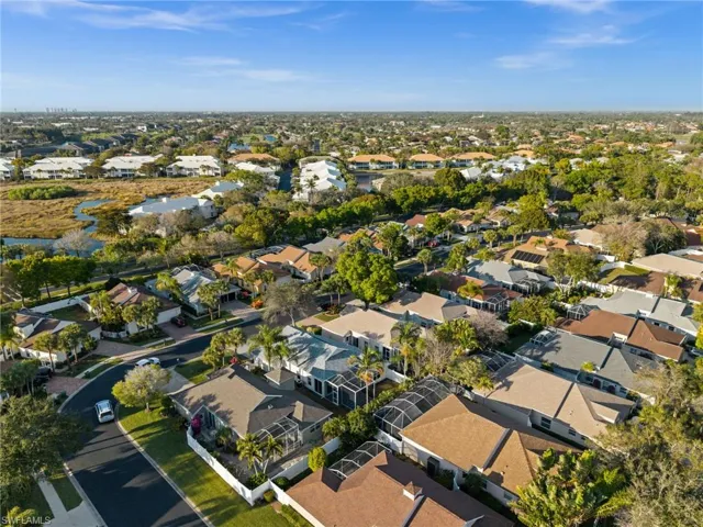 Aerial perspective of suburban area