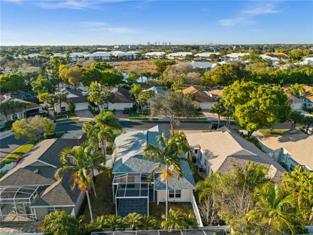 Aerial perspective of suburban area