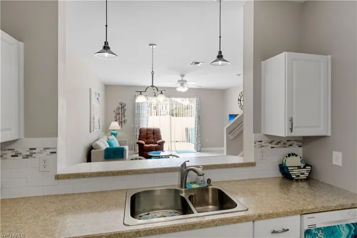Modern light fixtures throughout