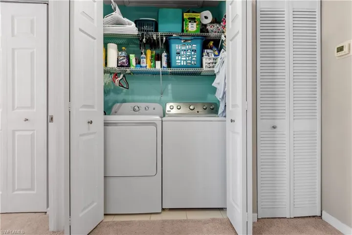 Your laundry is conveniently located upstairs