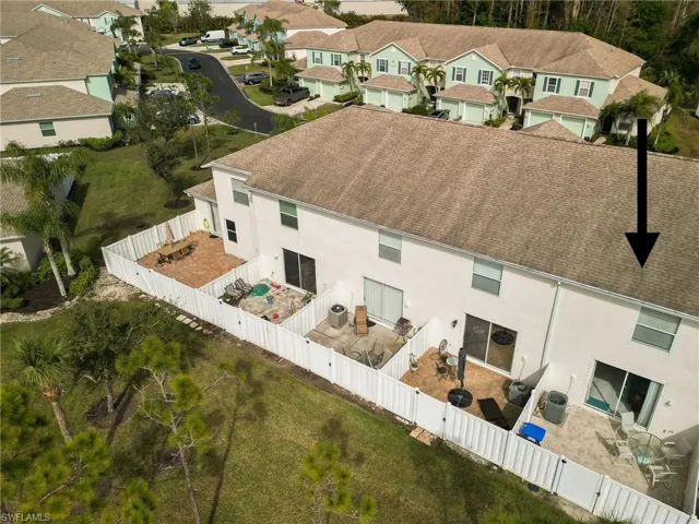 Aerial view of the back of your building