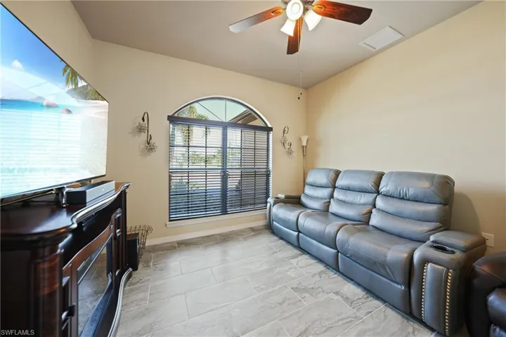 Living room with ceiling fan