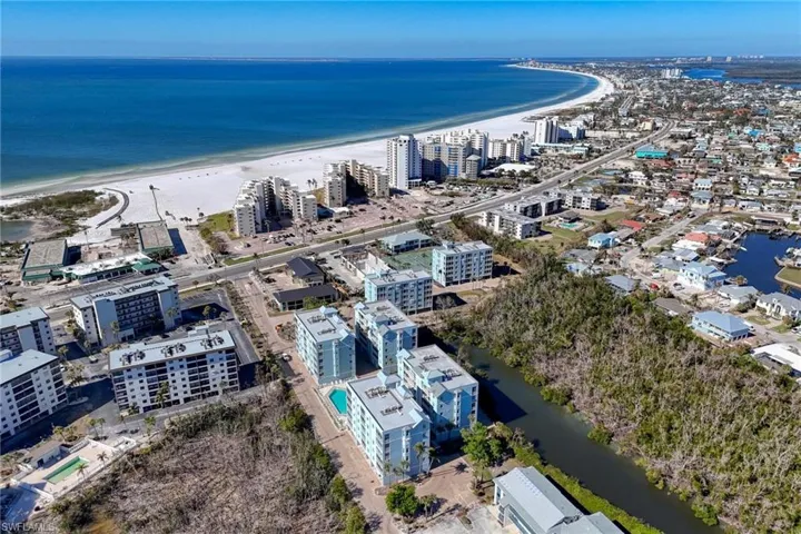 View of urban area featuring unending shoreline