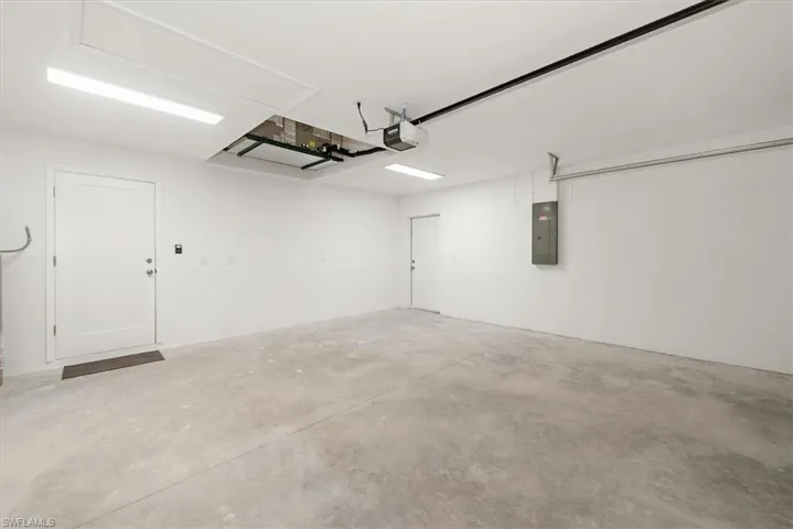 The garage also has a side door entry.