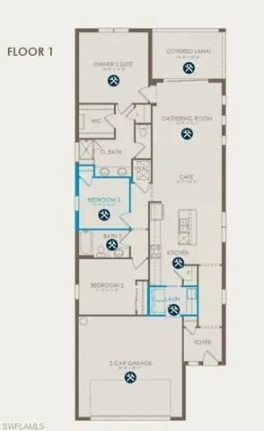 Floor plan with structural options