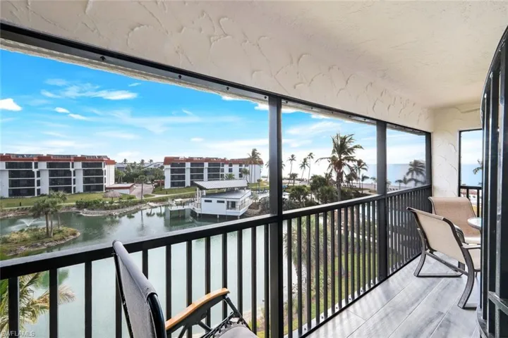 Balcony with a water view