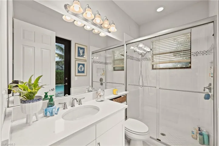 Downstairs cabana bath with access to pool
