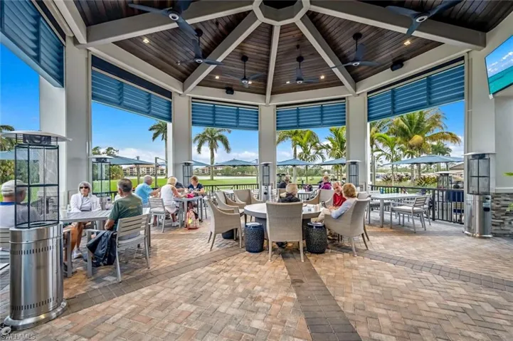 View of patio / terrace featuring ceiling fan and a gazebo