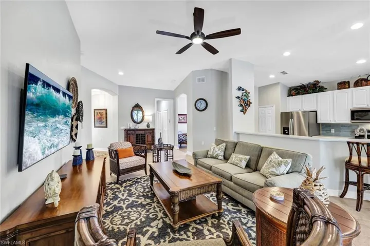 Living room with ceiling fan