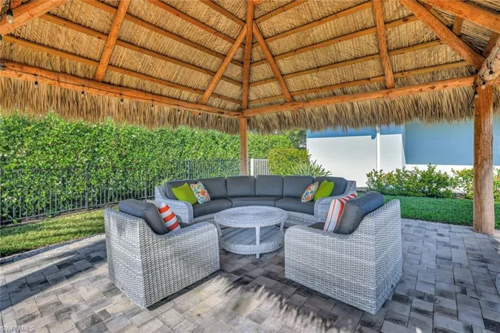 View of patio / terrace featuring a gazebo and an outdoor living space