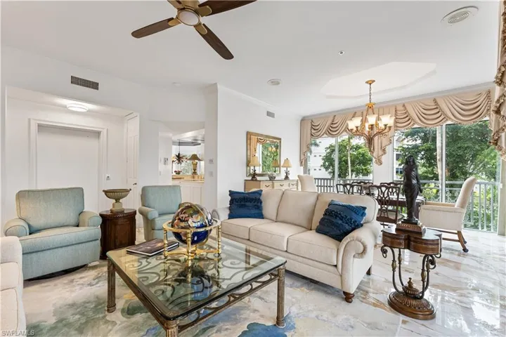 Living area with Formal dining space.
