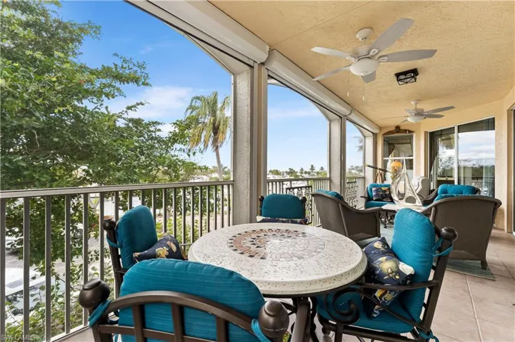 Your lanai runs almost the length of your condo.
