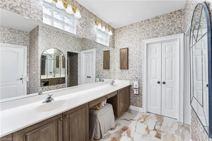Walk in closet is through the double doors.