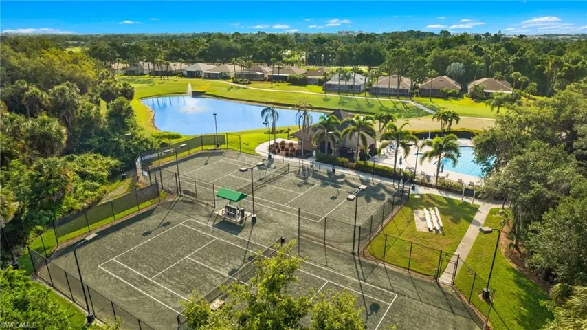 Aerial View Tennis Courts