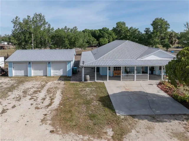 Detached three car garage