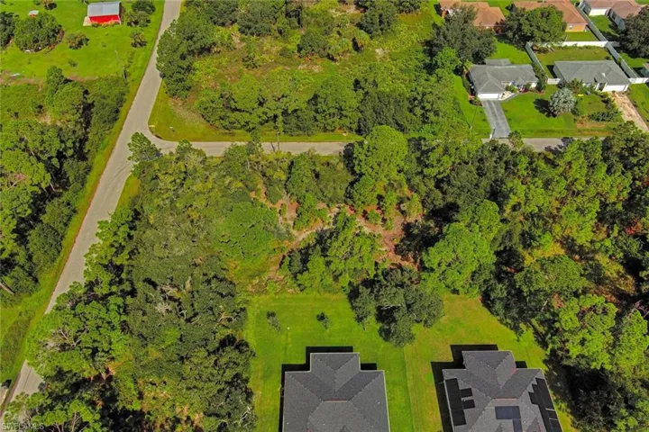 Aerial perspective of suburban area