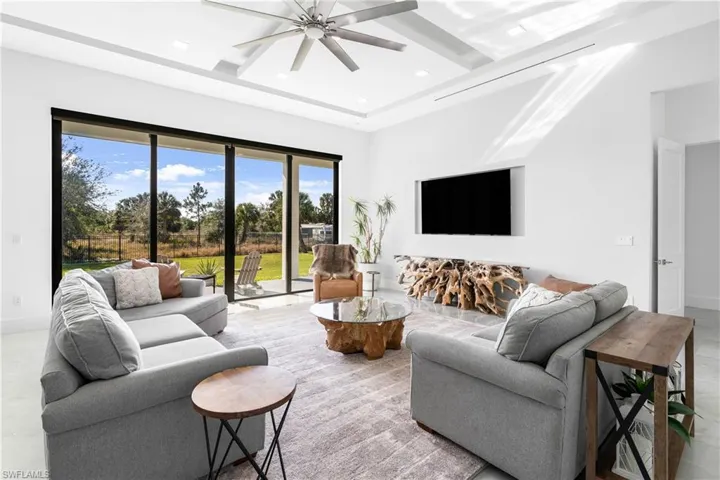 Living room with ceiling fan