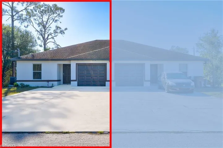 Single story home featuring an attached garage, concrete driveway, and stucco siding
