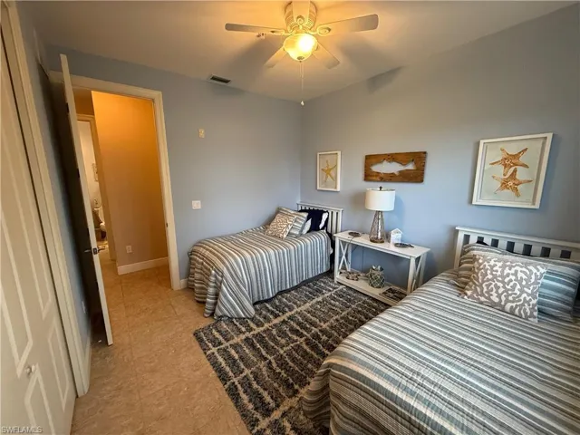 Ceiling fan and large closet