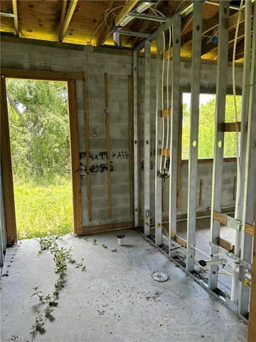 Guest bathroom with access to pool area