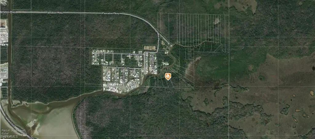 Aerial map of property and surrounding area