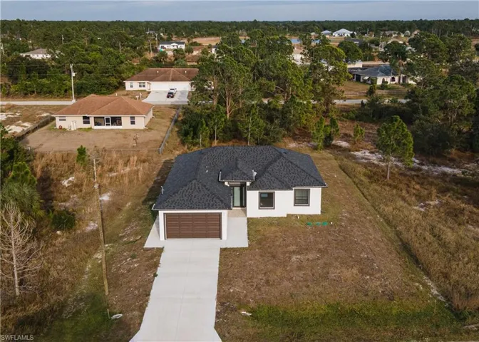 Aerial view of residential area
